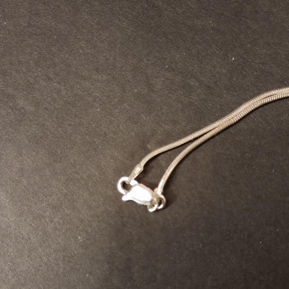 Silver Handcuffs Delicate Chain Necklace 19" - Picture 3 of 6